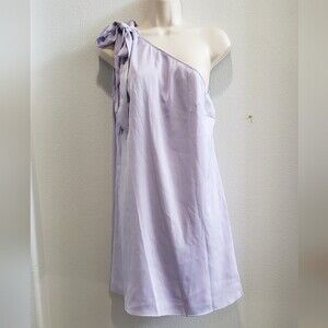 satin like mauve one shoulder mini dress size small NWT